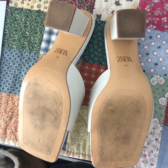 Zara Leather Heeled Sandals - Picture 4 of 5